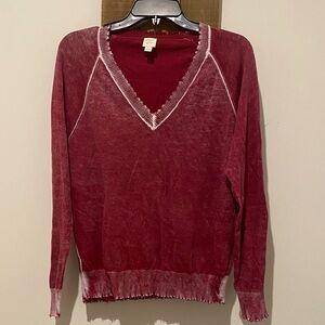 Chic V-Neck Sweater in Rich Burgundy